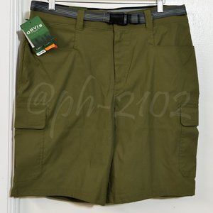 Orvis men cargo short with‎ belt GREEN 32 34 36 38 40 42